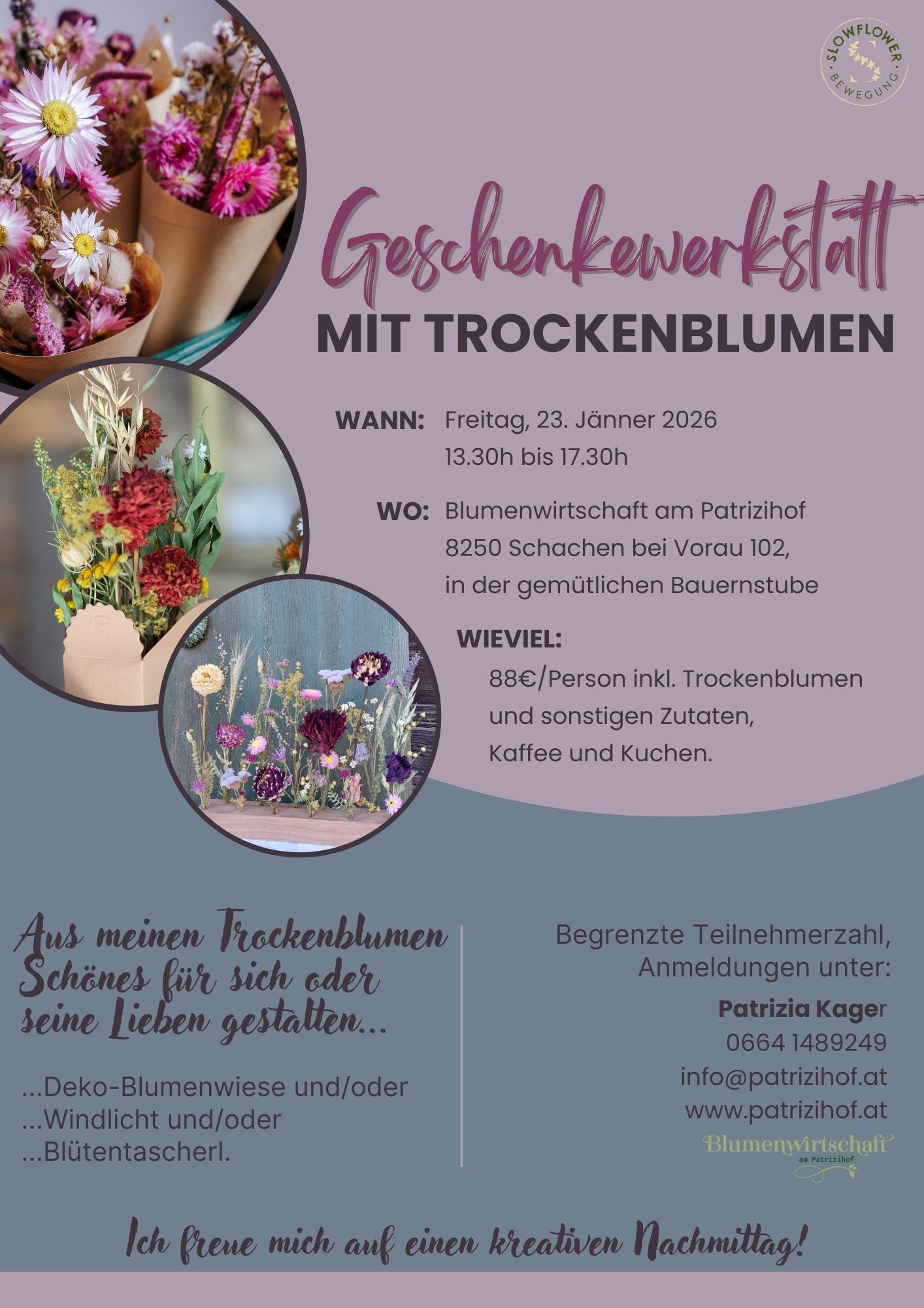 Read more about the article Geschenkewerkstatt mit Trockenblumen